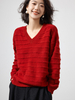 Women Cashmere V-neck Intarsia Sweater