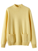 Women Cashmere Half Turtleneck Sweater with Pockets