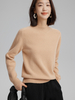Women Cashmere Half Turtleneck Saddle Shoulder Sweater
