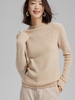 Women Cashmere Half Turtle Roll Neck Sweater