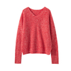 Women 100% Cashmere Thick And Loose V-neck Sweater for A/W