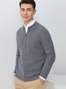 Men 100% Cashmere Thick Zip-up Cable Sweater for A/W