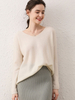 Women 100% Cashmere Basic V Neck Sweater for A/W
